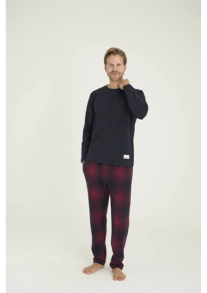 Uzun Kol Ekoseli Erkek Pijama Takım 8063