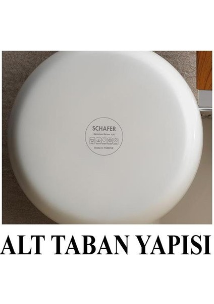 Ceramoni Seramik Tava 30 cm ve 28 cm Wok Tava Seti -Krem modelleri