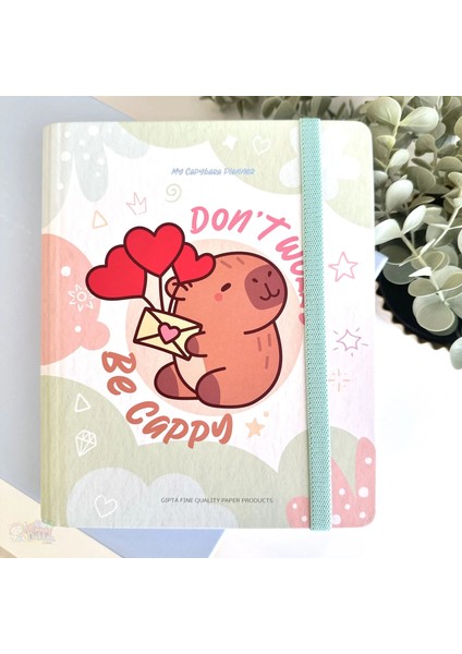 Capybara A5 120 Yaprak Sert Kapak Spiralli Lastikli Ayraçlı Planner Defter