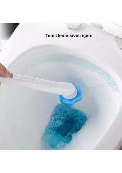 Hijyenik Tuvalet Temizleme Aparatı – Mandallı Sistem + 10 Adet Yedek Sünger | El Değmeden Klozet Temizleyici, Kolay Tak-Çıkar, Hijyen ve Pratik Kullanım