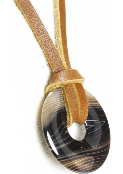 Özel Tasarım Akik Taşı & Deri Ipli Kolye modelleri