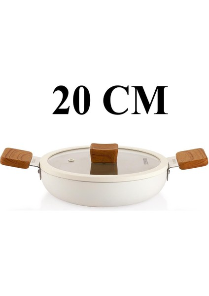 Ceramoni Seramik Tava 30 cm ve 20 cm Kapaklı Sahan Seti -Krem fiyatları