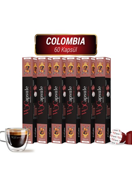apsule No:3 Colombia Nespresso Uyumlu Kapsül Kahve 60'lı Avantaj Paketi