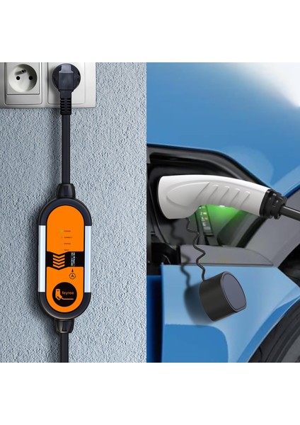 10 Metre Ev Prizi 3.5 Kw Elektrikli Araç Taşınabilir Şarj Cihazı Tip-2 Mod 2