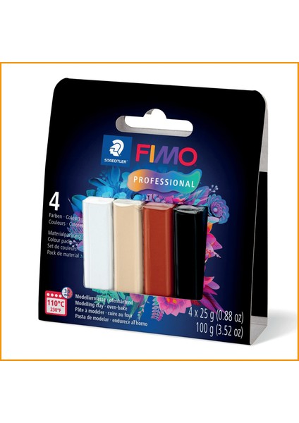 Staedtler Fimo Professional Natural Modelleme Polimer Kil Seti 4X25GR.