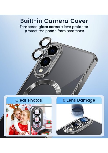 Samsung Galaxy S25 Edge Uyumlu Kamera Lens Korumalı Magsefe Özellikli Şeffaf Silikon Kılıf modelleri