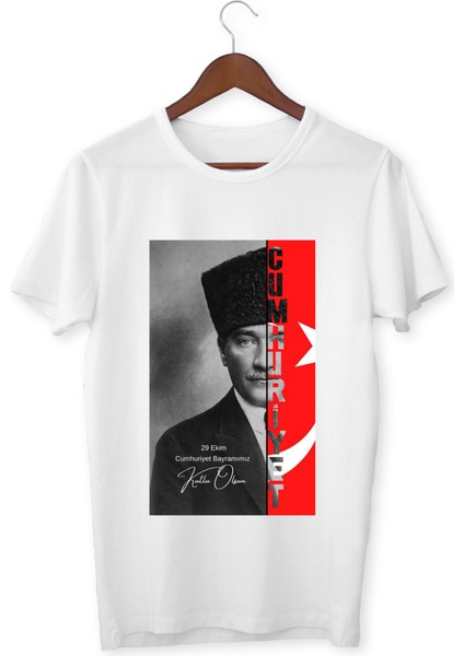 29 Ekim Cumhuriyet Bayramı Tişört 29 Ekim T-Shirt 102. Yıl Unisex Çocuk Yetişkin Beyaz Tişört