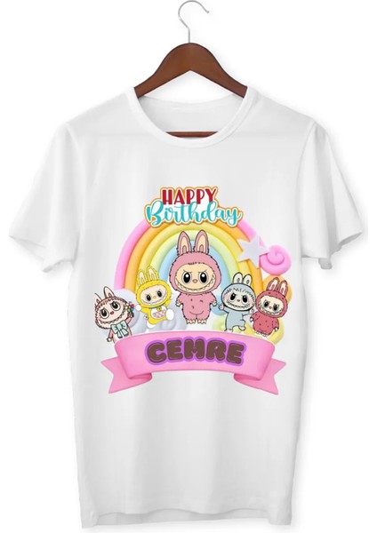 Isme Özel Labubu Tişört Labubu Çocuk T-Shirt Labubu Yetişkin Unisex Tişört