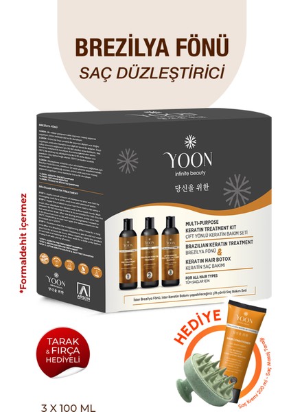 Brezilya Fönü & Keratin Saç Düzleştirme İşlemi Sağlayan ve Besleyen Çift Yönlü Yoğun Saç Bakım Seti