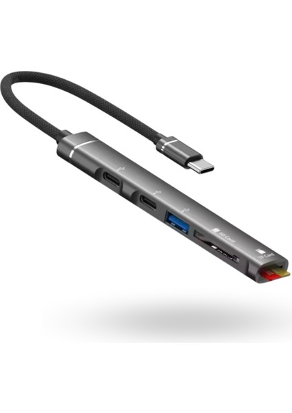 Büro Ev Ofis Cihazları Için Usbc-5hub Card Reader