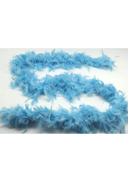 Bebek Mavisi Kabarık Tüylü Otriş Boa Dekorasyon Tüy 180 cm (4887)