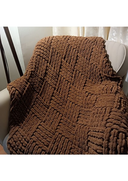 El Örgüsü %100 Organik Tv Battaniyesi/bebek Battaniyesi/tek Kişilik Battaniye/yatak Runnerı 100*155