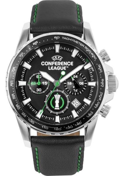 JL.ECL-102A Uefa Conference Quartz Deri Siyah 42 mm Erkek Kol Saati