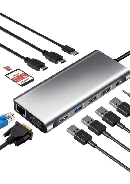 Büro Ev Ofis Cihazları Için USBC-12HUB Çift Hdmı fiyatları