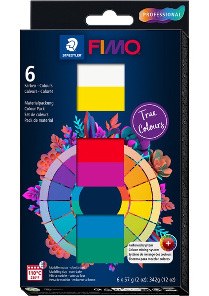 Staedtler Fimo True Colours Professional Modelleme Polimer Kil Seti 6X57GR.