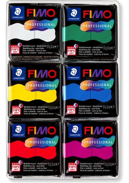 Staedtler Fimo True Colours Professional Modelleme Polimer Kil Seti 6X57GR. fiyatları
