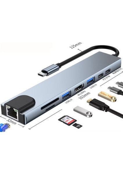 Büro Ev Ofis Cihazları Için Usbc-8port Connector fiyatları