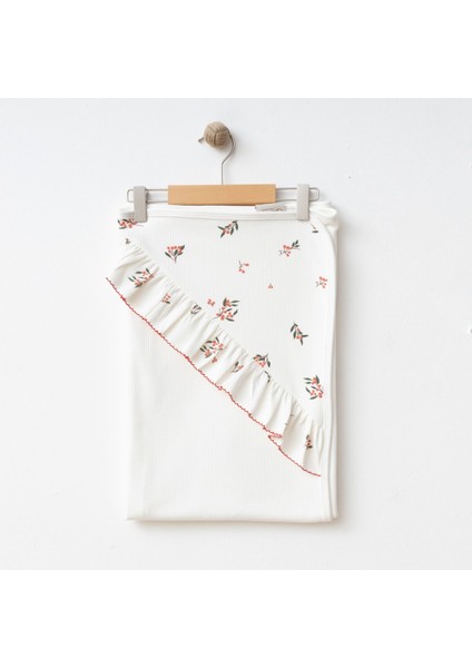 Kız Bebek Kokina Desenli Organik Pamuk 85X90 Battaniye