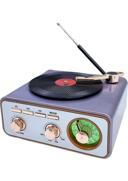 MD-1217BT Nostaljik Vintage Bluetooth Hoparlör & Radyo | Fm-Am-Sw | USB – Tf Kart – Aux – 1200 Mah