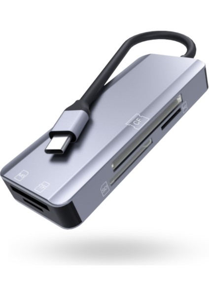 Büro Ev Ofis Cihazları Için Usbc-5hub Tip Card Reader