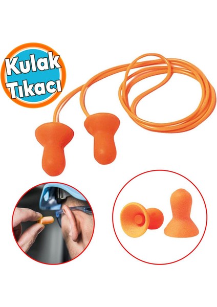 Yıkanabilir Kulak Tıkacı 26 Db Ipli Tıkaç Gürültü Ses Önleyici Yüzme Su Kaçma Kulak Koruyucu