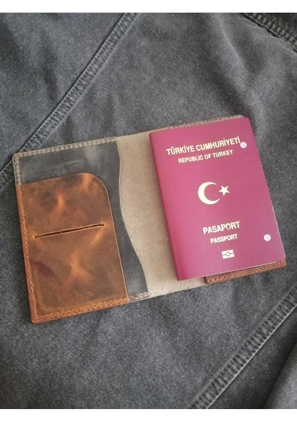 Hakiki Deri Pasaport Kılıfı El Yapımı Kişiye Özel MP44 fiyatları