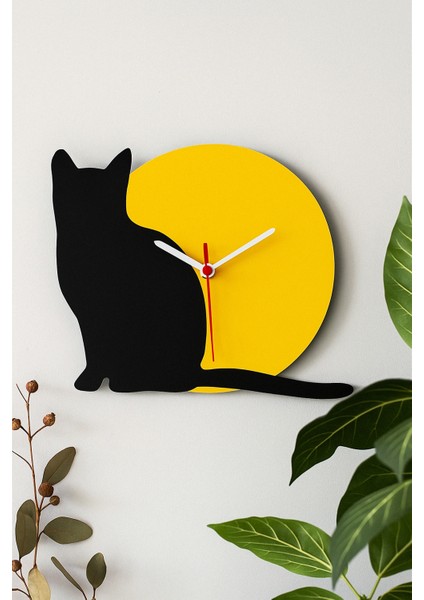 Sun& Cat Modern Duvar Saati | Tamamen Sessiz Mekanizmalı Özel Tasarım Quartz Saat