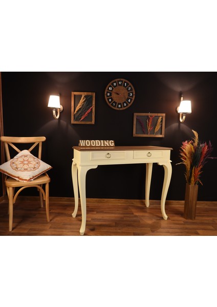 120 cm Çekmeceli Masif Krem Naturel Dresuar