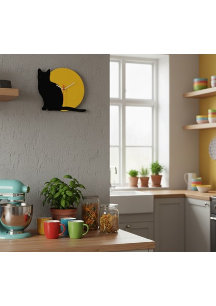 Sun& Cat Modern Duvar Saati | Tamamen Sessiz Mekanizmalı Özel Tasarım Quartz Saat fiyatları