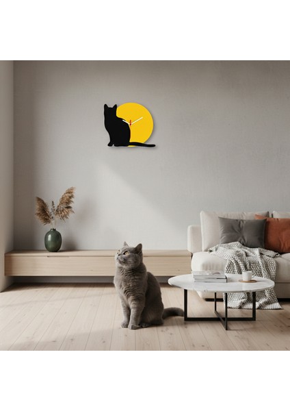 Sun& Cat Modern Duvar Saati | Tamamen Sessiz Mekanizmalı Özel Tasarım Quartz Saat modelleri