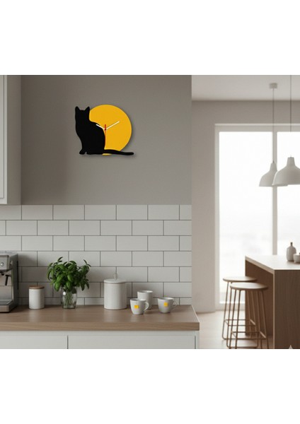 Sun& Cat Modern Duvar Saati | Tamamen Sessiz Mekanizmalı Özel Tasarım Quartz Saat