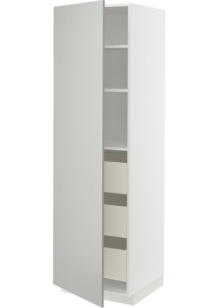 Mutfak Boy Dolabı, Havstorp Açık Gri, 60X60X200 cm