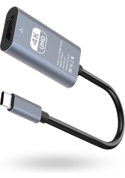 Büro Ev Ofis Cihazları Için 4K 30HZ Hdtv Usbc Güç Data Aktarım Kablosu