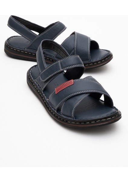Erkek Çapraz Bantlı Sandalet Gerçek Deri Dc 1216 Lacivert fiyatları