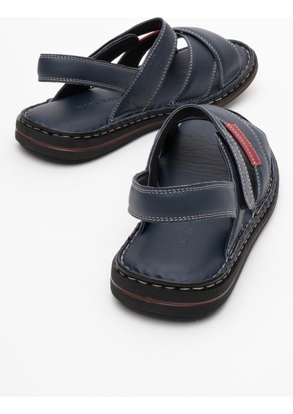 Erkek Çapraz Bantlı Sandalet Gerçek Deri Dc 1216 Lacivert fırsatları
