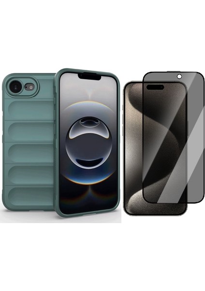 iPhone 16E Uyumlu Kılıf Esnek Tpu Oyuklu Arka Yüzey Tasarımlı Vendas Etnik Silikon Kapak + Hayalet Ekran Koruyucu