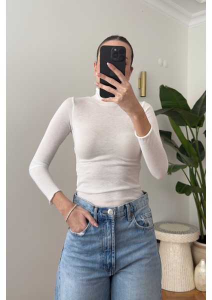 Sonsuz Kumaş Balıkçı Yaka Bluz- Beyaz fırsatları