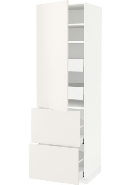 Mutfak Boy Dolabı, Veddınge Beyaz, 60X60X200 cm