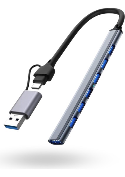 Büro Ev Ofis Cihazları Için Usbc-7hub Metal Hub