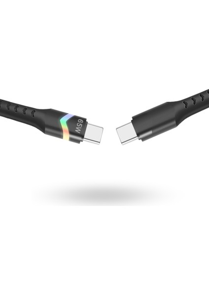 Büro Ev Ofis Cihazları Için 0.5mt 65W Usbc Güç Data Aktarım Kablosu