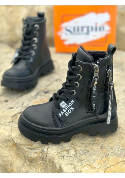 Çocuk Bot, Sıcak Astar Esnek Yüksek Taban Fermuarlı Çocuk Bot