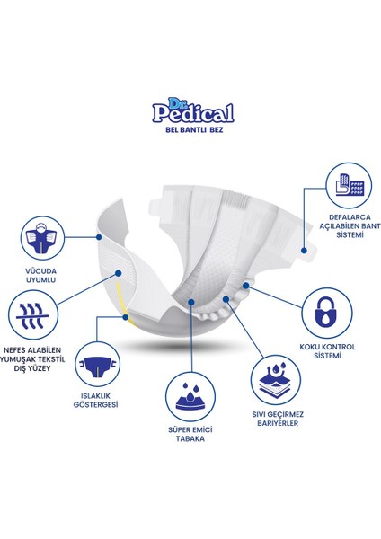 Dr. Pedical Belbantlı Tekstil Yüzey Hasta Bezi Ekstra Ekstra Large (2xl) 120ADET modelleri