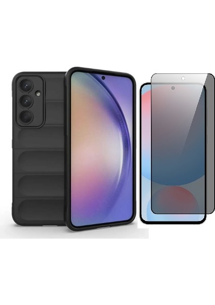 Galaxy A17 Uyumlu Kılıf Esnek TPU Oyuklu Arka Yüzey Tasarımlı Vendas Etnik Silikon Kapak + Hayalet Ekran Koruyucu