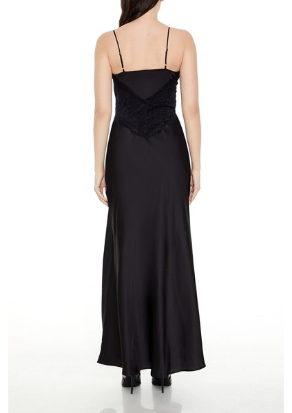 Dantel Yaka Detaylı Saten Elbise indirimleri