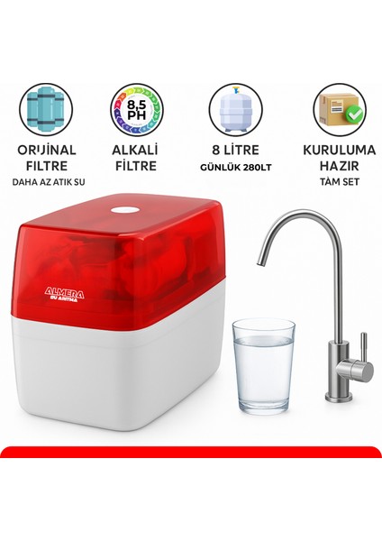 Ro Systems Su Arıtma Cihazı 8 Lt Çelik Tanklı PH Mineral Aşamalı