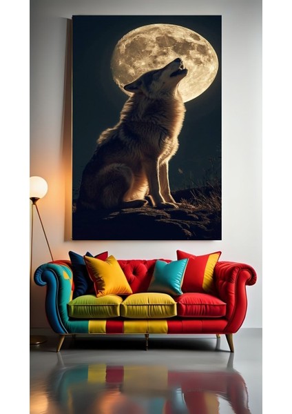 Uluyan Alfa Kurt V1 Ev Duvar Salon Güzellik Salonu Ofis Dükkan Dekarasyon Kanvas Tablo