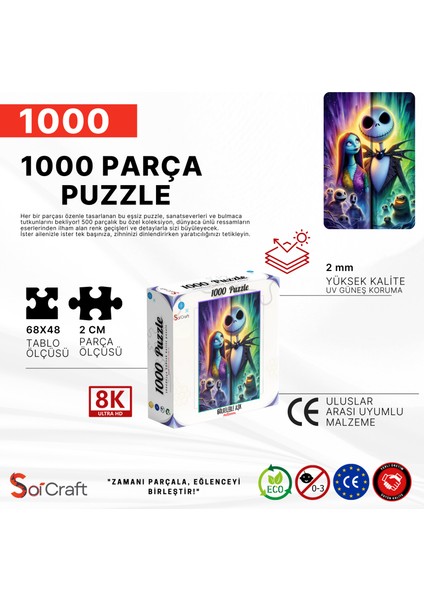 1000 Parça Puzzle Gölgegelerle Aşk Helloween modelleri