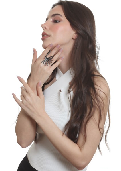 Kadın Ayarlanabilir Güneş Formlu Yüzük