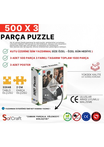Koleksiyon Puzzle Seri Atatürk 3 Lü Set fırsatları