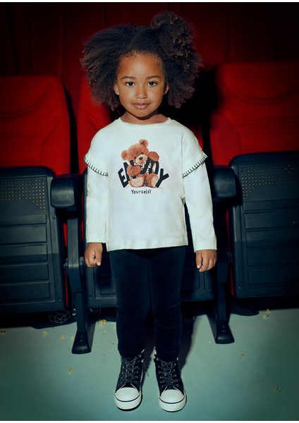 Kız Çocuk Ayıcık Baskılı Pamuklu Bluz - 4-10 Yaş | Yumuşacık & Şık Tasarım modelleri